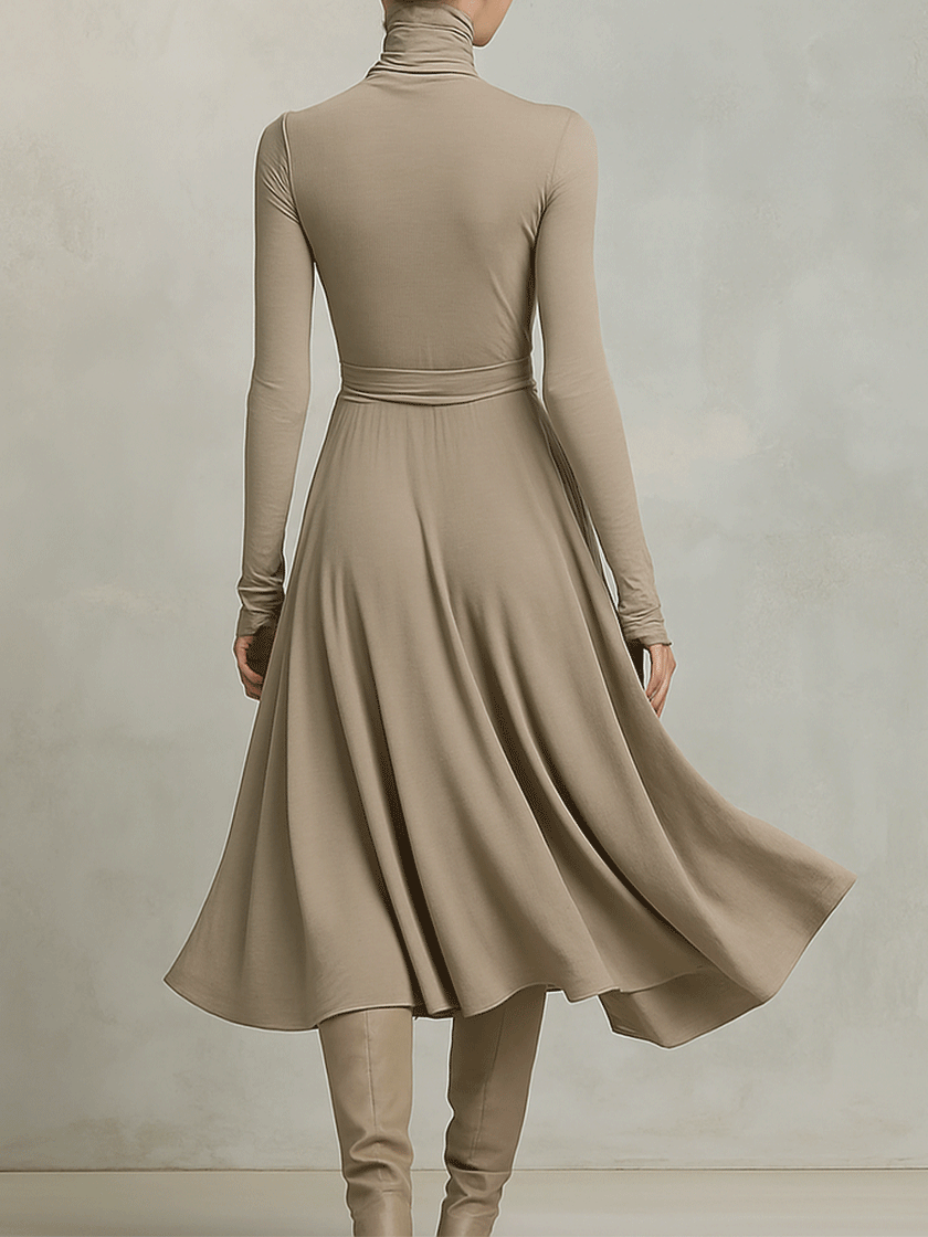 Knit Long Sleeve Midi Dress | Evening Dress