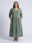Floral summer maxi dress for women by FJØRNA, lightweight and flowy, perfect for warm weather and casual occasions.