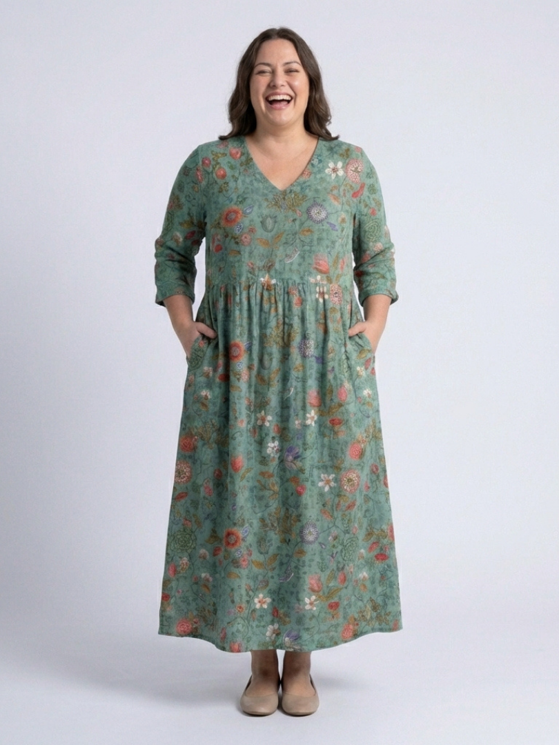 Floral summer maxi dress for women by FJØRNA, lightweight and flowy, perfect for warm weather and casual occasions.