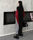 FJØRNA Panel Knit Long Dress in white, showcasing its elegant, flowing design and textured knit fabric.