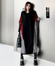 White Panel Knit Long Dress by FJØRNA, featuring a fitted silhouette and long sleeves, displayed on a mannequin.