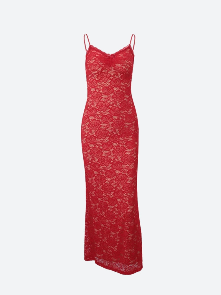 Lace Bodycon Women's Maxi Dress - Evening & Formal Wear