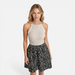 Women's sleeveless slim fit summer dress with lace trim, casual style by FJØRNA, featuring a fitted top and skirt design