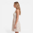 Women's slim fit summer dress by FJØRNA featuring sleeveless design and lace trim, perfect for casual warm-weather wear.