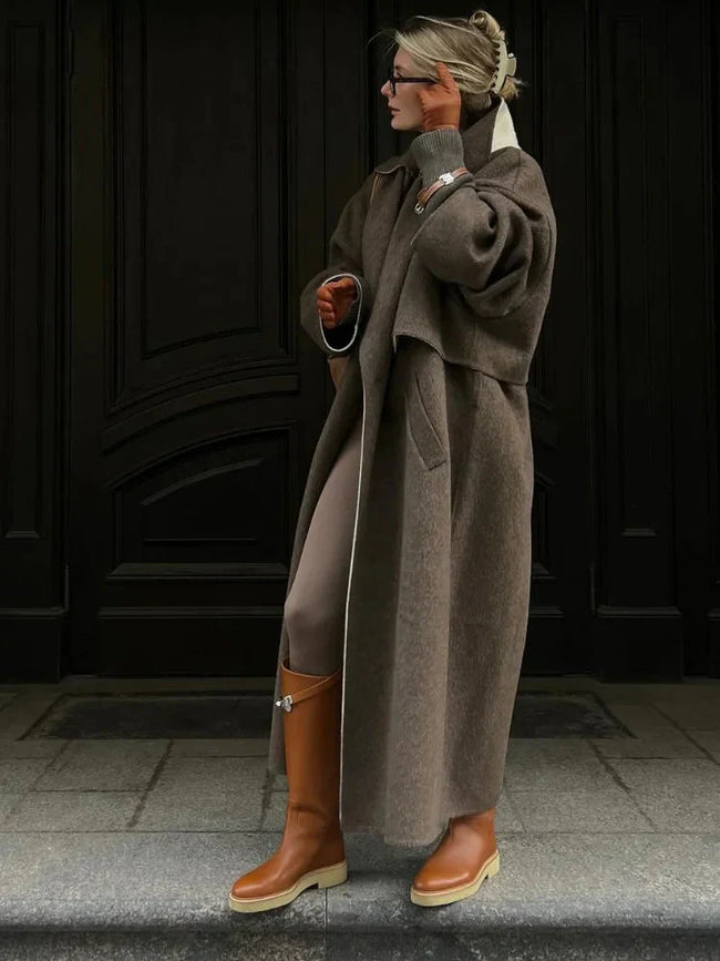 Brown Wool Trench Coat - 2