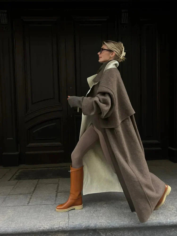 Brown Wool Trench Coat - 3