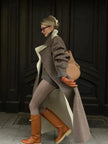 Brown Wool Trench Coat - 4