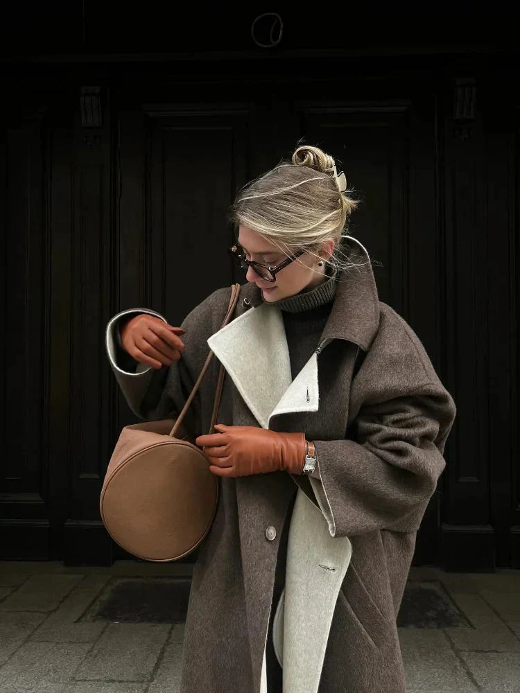 Brown Wool Trench Coat - 5