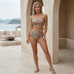 FJØRNA women's floral summer beach cover-up dress worn over swimwear, lightweight and stylish for beach outings.