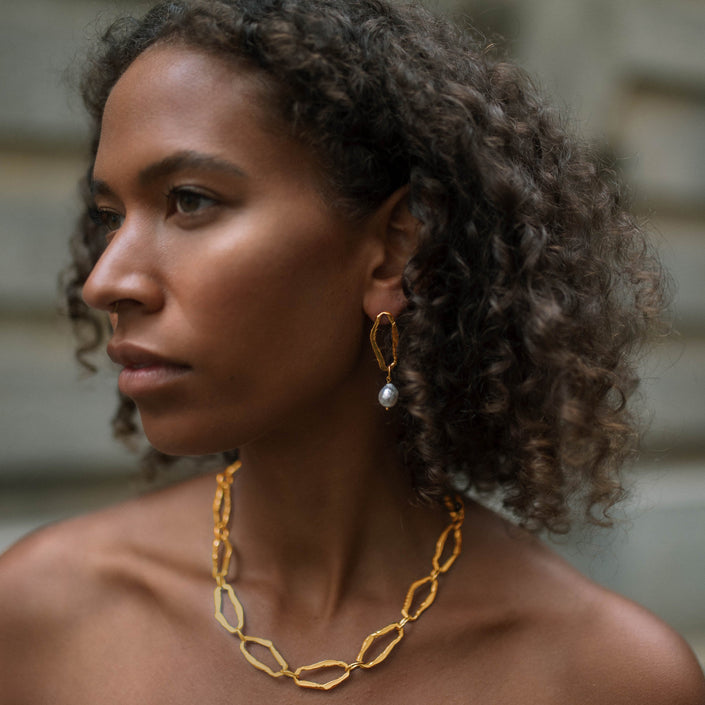 LINDALEN | Bold Forged Gold Statement Necklace