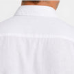 Men's linen shirt by FJØRNA with short sleeves, breathable fabric, and a classic fit, ideal for warm weather.