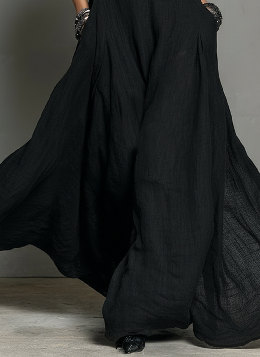 Linen Halter Neck Maxi Dress For Women