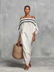 Linen Off-Shoulder Maxi Dress For Women