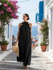 Linen Ruffle Maxi Dress For Women