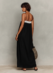 Linen Strapless Maxi Dress | Evening Dress