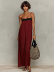 Linen Strapless Maxi Dress | Evening Dress