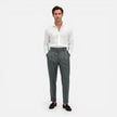 Men's slim fit linen shirt by FJØRNA, lightweight summer casual shirt with a relaxed fit and breathable fabric.