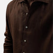 Men's lightweight linen shirt by FJØRNA, slim fit summer casual shirt with long sleeves and breathable fabric for warm weather.
