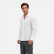 Men's FJØRNA slim fit linen shirt for summer, lightweight and casual, perfect for business or relaxed occasions.
