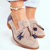 FJØRNA women's orthopedic loafers with tassels, pointed toe, arch support, handmade, breathable, and stylish flat shoes for women.