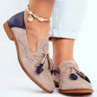 FJØRNA women's orthopedic loafers with tassel detail, pointed toe, arch support, handmade design, breathable and stylish for spring.
