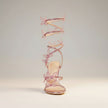 FJØRNA women's stiletto sandals with butterfly wrap design, rhinestone embellishments, and high heels for elegant style.