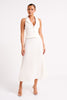 Luna | Pleated Full-Length Maxi Skirt in White