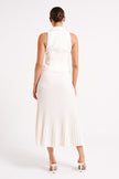 Luna | Pleated Full-Length Maxi Skirt in White