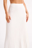 Luna | Pleated Full-Length Maxi Skirt in White