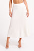 Luna | Pleated Full-Length Maxi Skirt in White