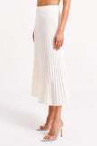 Luna | Pleated Full-Length Maxi Skirt in White