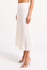 Luna | Pleated Full-Length Maxi Skirt in White