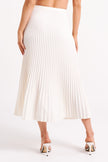 Luna | Pleated Full-Length Maxi Skirt in White