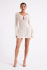 FJØRNA Studio | Retro Crochet Mini Dress with Bell Sleeves