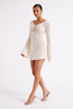 FJØRNA Studio | Retro Crochet Mini Dress with Bell Sleeves