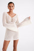 FJØRNA Studio | Retro Crochet Mini Dress with Bell Sleeves