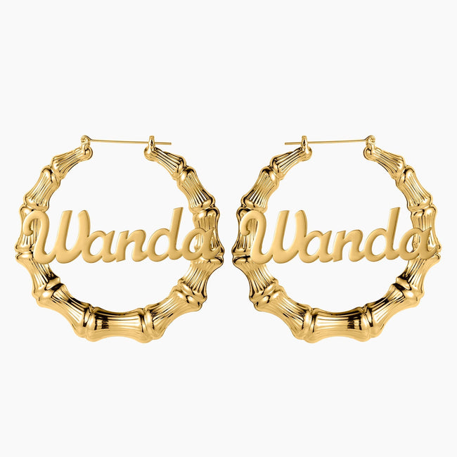 Ava – Women’s Gold Hoop Earrings | Personalized Charm 1