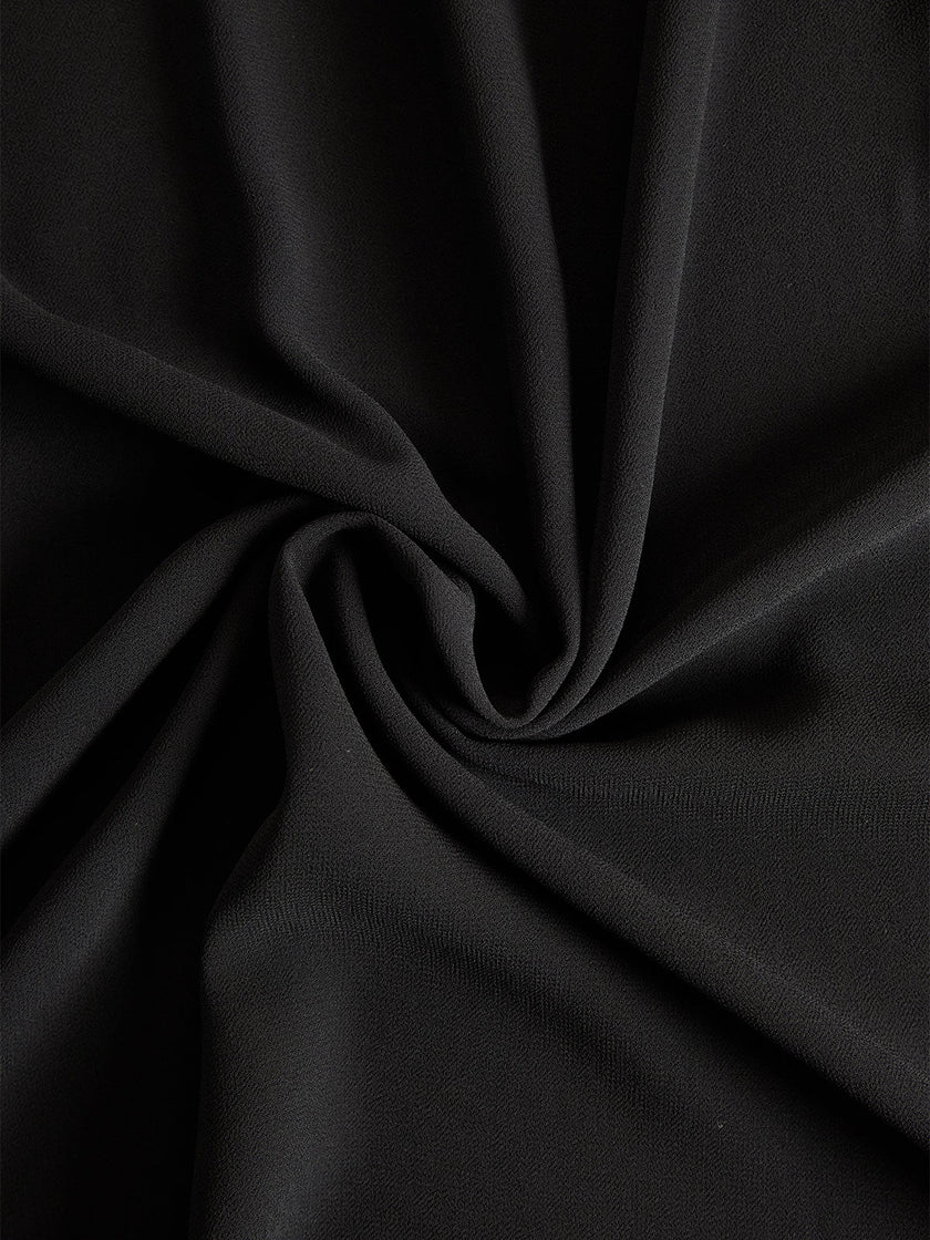 FJØRNA black chiffon top and wide-leg trousers three-piece set, stylish pants set with flowing fabric and elegant design.