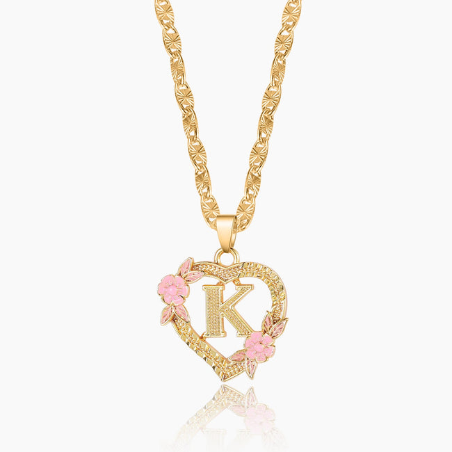 Fiona – Women’s Elegant Flower Initial Necklace | Personalized Charm 1