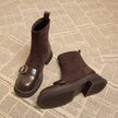 FJØRNA women's orthopedic ankle boots with buckle detail and arch support, showcasing the stylish and supportive footwear design.