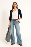 Women's All Season Wide-Leg Denim Pants
