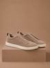 Men's FJØRNA suede slip-on sneakers with no laces, lightweight casual shoes for comfortable everyday wear.