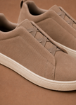 FJØRNA men's slip-on suede sneakers, lightweight and laceless casual shoes for comfortable everyday wear.