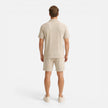 Men's linen shirt and shorts set by FJØRNA, breathable summer co-ord, casual and lightweight for warm weather.