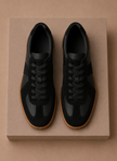Men's low-top casual sneakers in soft suede by FJØRNA, lightweight design, stylish for everyday wear.