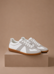 Men's low-top suede sneakers by FJØRNA, lightweight casual shoes with a sleek design and comfortable fit.