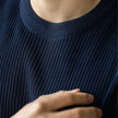 Men's slim fit ribbed knit lightweight summer T-shirt by FJØRNA, short-sleeve design, casual men's shirt for warm weather.