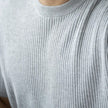 Men's lightweight ribbed knit slim fit T-shirt in soft fabric, featuring short sleeves and a classic summer tee design by FJØRNA.