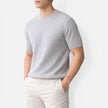 Men's lightweight ribbed knit slim fit T-shirt by FJØRNA, short-sleeve summer tee in a soft knit fabric.