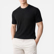 Men's lightweight ribbed knit slim fit T-shirt in a summer-friendly design by FJØRNA, short-sleeve and casual.